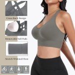High Impact Women's Sports Bra - Strappy Grey