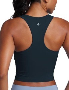 Seamless Ribbed High Neck Sports Bra - True Navy