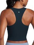Seamless Ribbed High Neck Sports Bra - True Navy