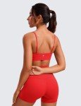 Deep Red Adjustable V-Neck Sports Bra for Women