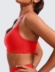 Deep Red Adjustable V-Neck Sports Bra for Women