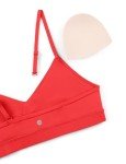 Deep Red Adjustable V-Neck Sports Bra for Women