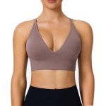 Bluelily Adjustable Deep V Neck Padded Sports Bra