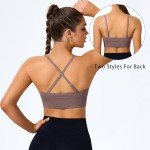 Bluelily Adjustable Deep V Neck Padded Sports Bra