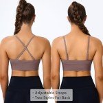 Bluelily Adjustable Deep V Neck Padded Sports Bra