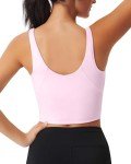 Soft Pink Wireless Crop Top Sports Bra for Women