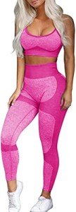 OLCHEE Women's Seamless Yoga Leggings & Bra Set