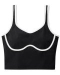 Sweetheart Neckline Longline Sports Bra - Jet Black