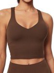 Buttery Adjustable V-Neck Workout Tank Top - Brown