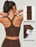 Buttery Adjustable V-Neck Workout Tank Top - Brown