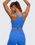 Sparkle Blue High Neck Longline Sports Bra for Women