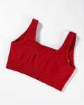 Flame Red Push-Up Sports Bra for Women