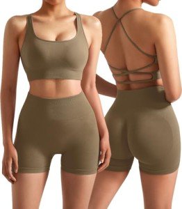 Seamless Backless Sport Bra & High Waisted Shorts
