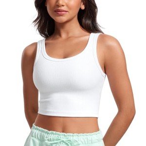 Ribbed Longline U Neck Sports Bra for Women