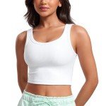 Ribbed Longline U Neck Sports Bra for Women
