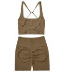 Seamless Backless Sport Bra & High Waisted Shorts