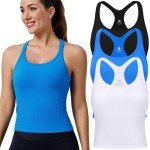 Evercute Women's Ribbed Workout Tank Tops with Bra