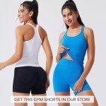 Evercute Women's Ribbed Workout Tank Tops with Bra