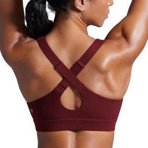 Criss Cross Back Women's Padded Workout Bra - Red