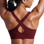 Criss Cross Back Women's Padded Workout Bra - Red