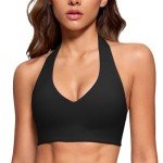 INGIA Women's Black Longline Sports Bra Crop Top