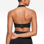 INGIA Women's Black Longline Sports Bra Crop Top