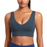CRZ YOGA Women's V-Neck Wireless Sports Bra