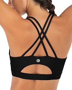 Strappy Back Padded Sports Bra for Women