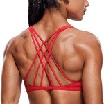 Criss Cross Back Wireless Sports Bra - Deep Red