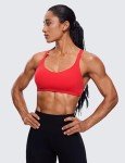 Criss Cross Back Wireless Sports Bra - Deep Red