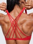 Criss Cross Back Wireless Sports Bra - Deep Red