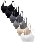 6 Pack Women's Seamless V-Neck Sports Bras