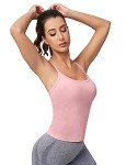 MathCat Women's Seamless Workout Tank with Built-in Bra