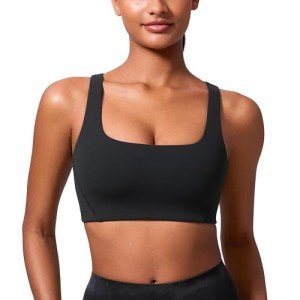 Wireless V-Neck Yoga Bra for Women - Black