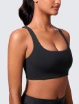 Wireless V-Neck Yoga Bra for Women - Black