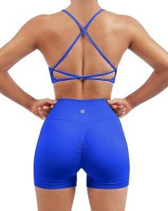 Royal Blue Seamless 2-Piece Workout Set for Women