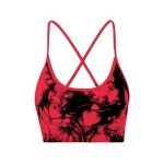 Tie-Dye Seamless Criss Cross Sports Bra for Women