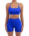 Royal Blue Seamless 2-Piece Workout Set for Women