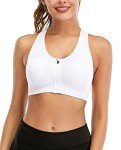 Floral Zip Front Sports Bra for Women