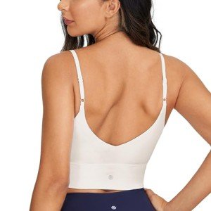 Milky White Adjustable Longline Wireless Sports Bra