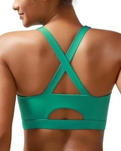 Criss-Cross Back High Support Sports Bra - Bright Green