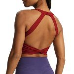 Aoxjox Women's Twist Front Sports Bra - Rumba Red