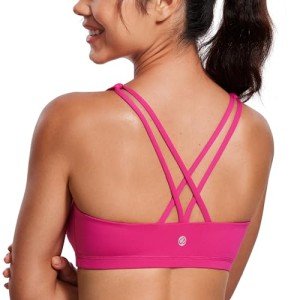 Strappy Low Impact Yoga Bra in Granita Pink