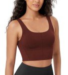 Seamless Square Neck Sports Bra in Red Pear