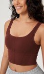 Seamless Square Neck Sports Bra in Red Pear