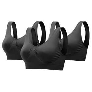 Seamless Wire-Free Light Support Sports Bra 3 Pack