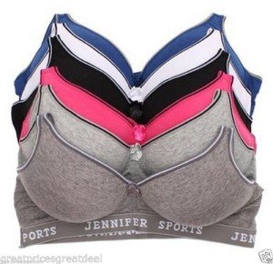 Jennifer Wire-Free Cotton Sports Bras - 6 Pack