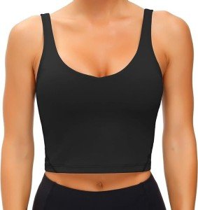 Lushforest Women's Workout Tank Sports Bra - Black