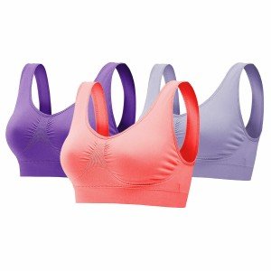 Seamless Wire-Free Sports Bra 3-Pack for Women