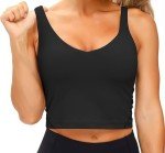 Black Women's Sports Bra Tank Top for Fitness